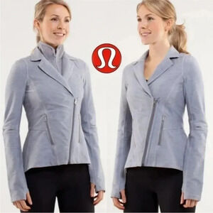 Lululemon Ride On Rock Blazer Moto Jacket Convertible Fossil Gray Women's Size 4